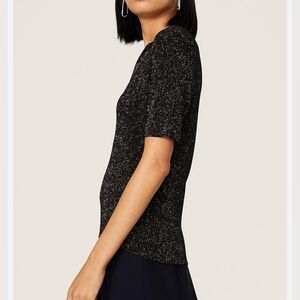 $1442 NWT Oscar de la Renta ITALY MADE RUNWAY Sequin SILK Sweater Short Sleeve L